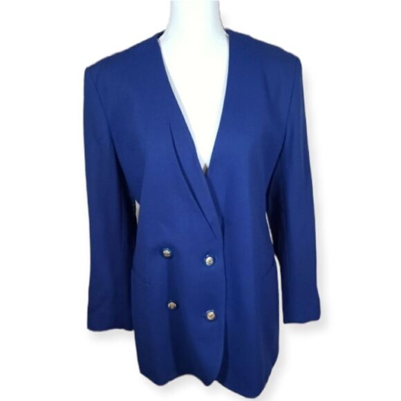 JONES NEW YORK COBALT BLUE BLAZER SZ.8 GUC - Picture 1 of 10